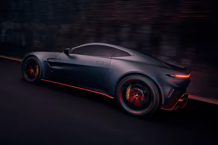 Side profile of the 2025 V8 Vantage S highlighting revised bodywork.