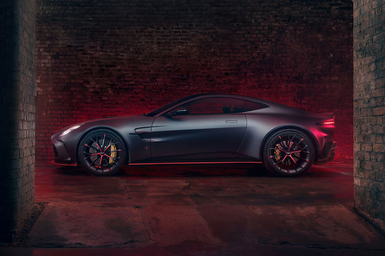 Side profile of the 2025 V8 Vantage S highlighting revised bodywork.