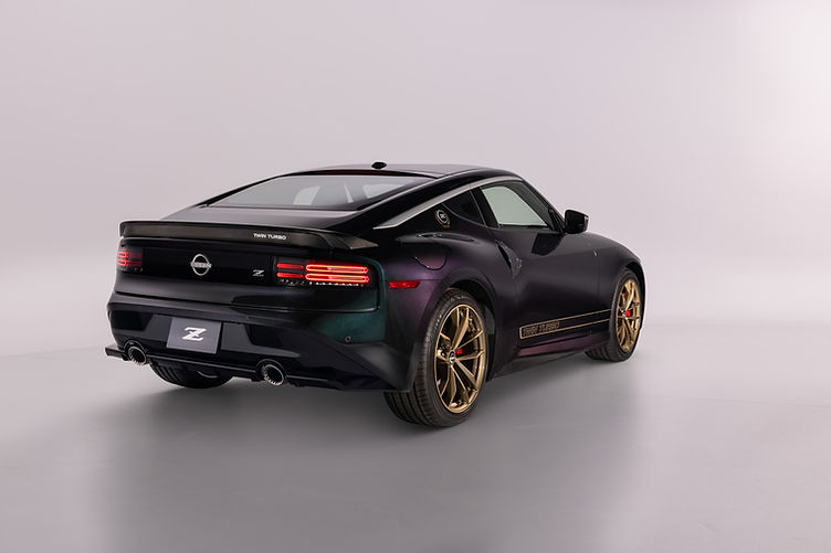 The 2026 Nissan Z Heritage Edition pays homage to the fourth-generation Z sports car, the 300ZX “Z32”, with retro-inspired visual touches. A long hood with “Z bulge,” Z32-inspired rear and signature lighting (referencing the 240ZG’s headlights) are a nod to the iconic sports car's silhouette.