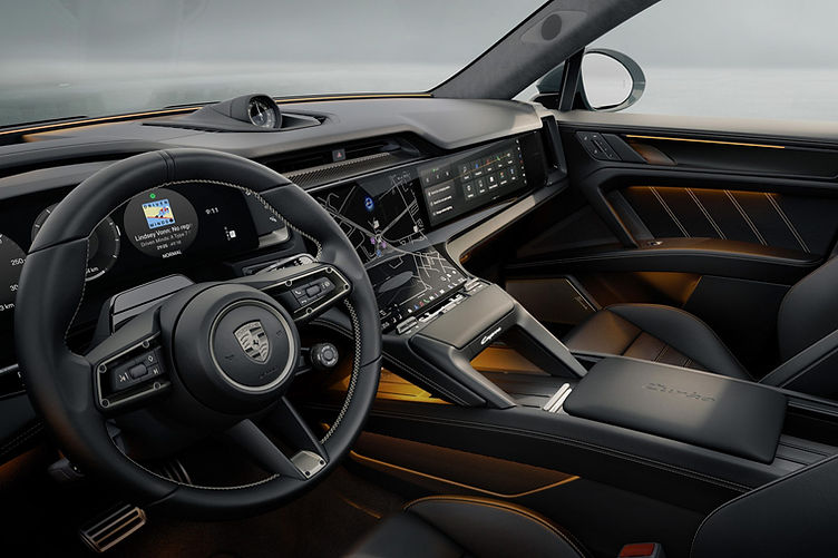 2026 Porsche Cayenne Turbo Electric - interior with curved Flow Display