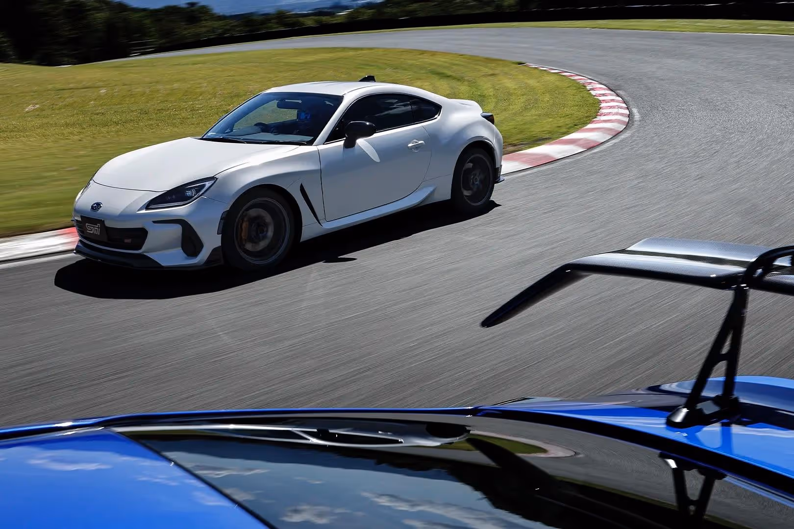 Subaru BRZ STI Sport Type RA side profile tracking shot