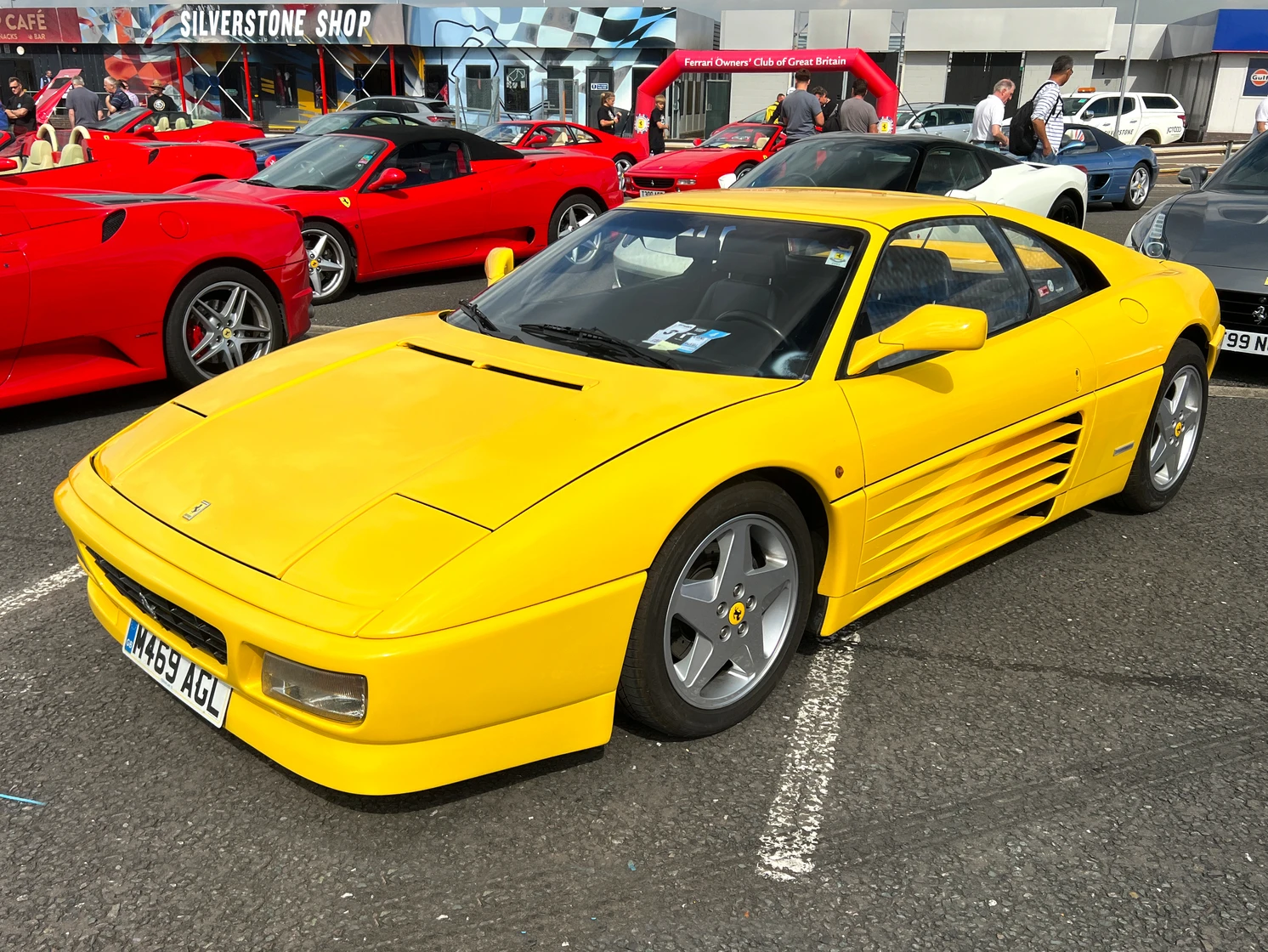 Yellow Ferrari 348 SIlverstone Classic