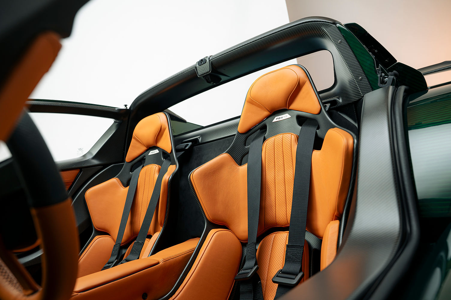 Donkervoort P24 RS interior with custom Recaro seats, six-point harnesses and Twin Targa carbon roof