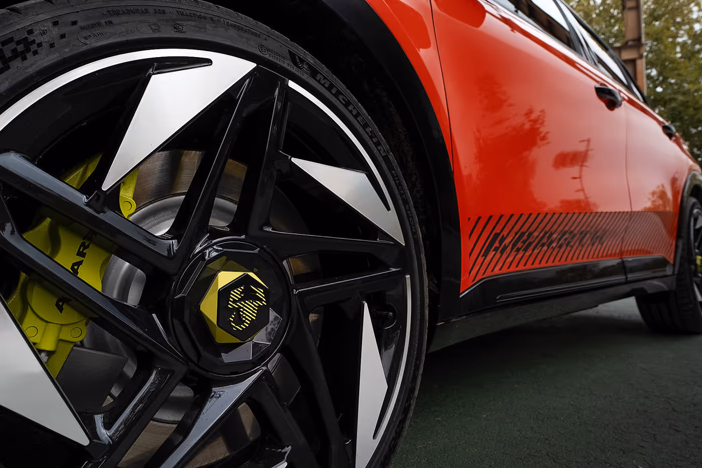2026 Abarth 600e Competitzione - wheel, tyre, and side graphics