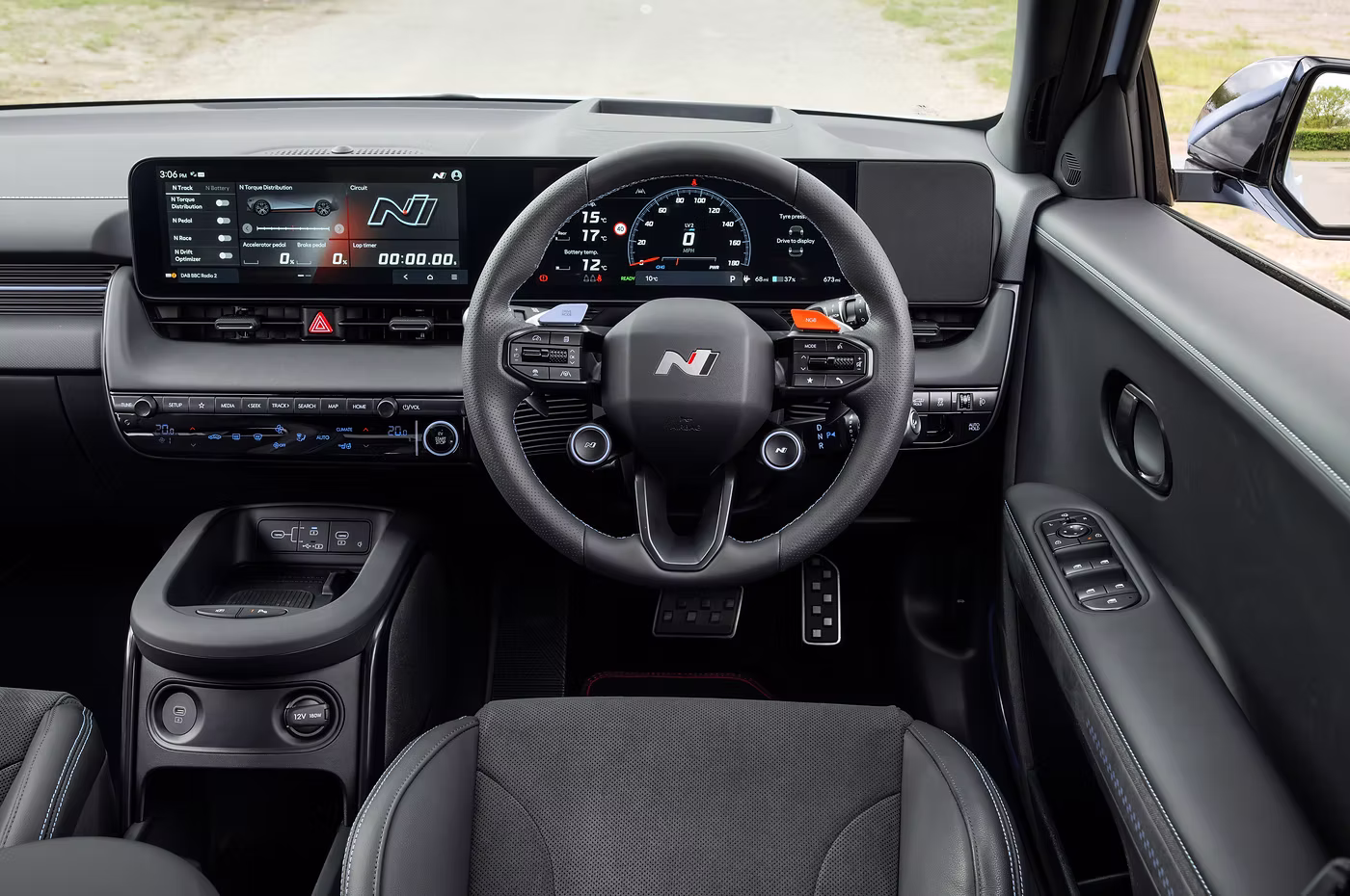 On Track in the Hyundai Ioniq 5 N - interior and dashboard, N mode