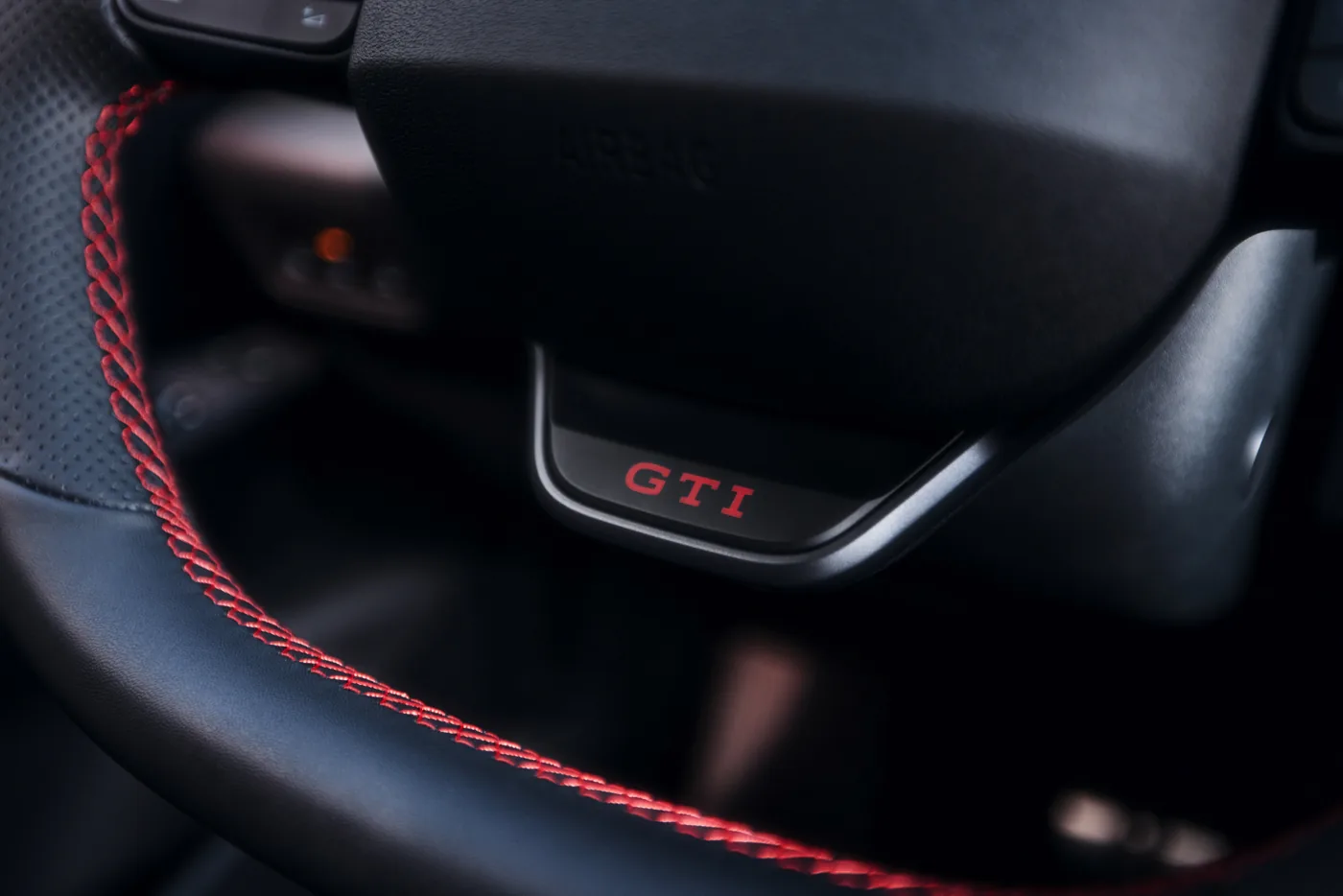 VW ID.3 GTI - interior steering wheel GTI badge detail