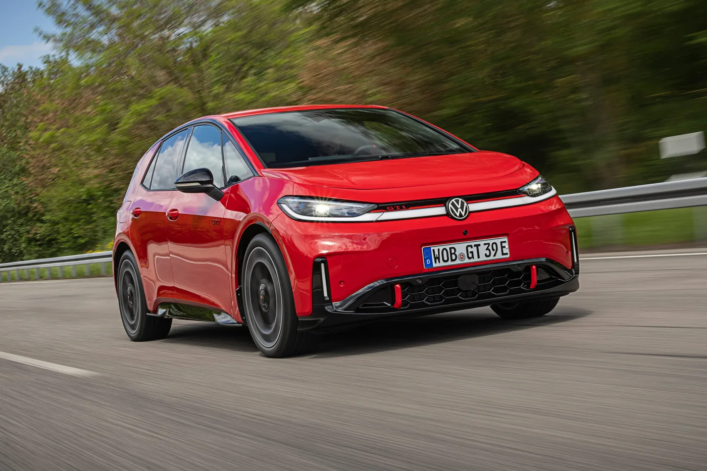 VW ID.3 GTI Tornado Red - front three quarter tracking