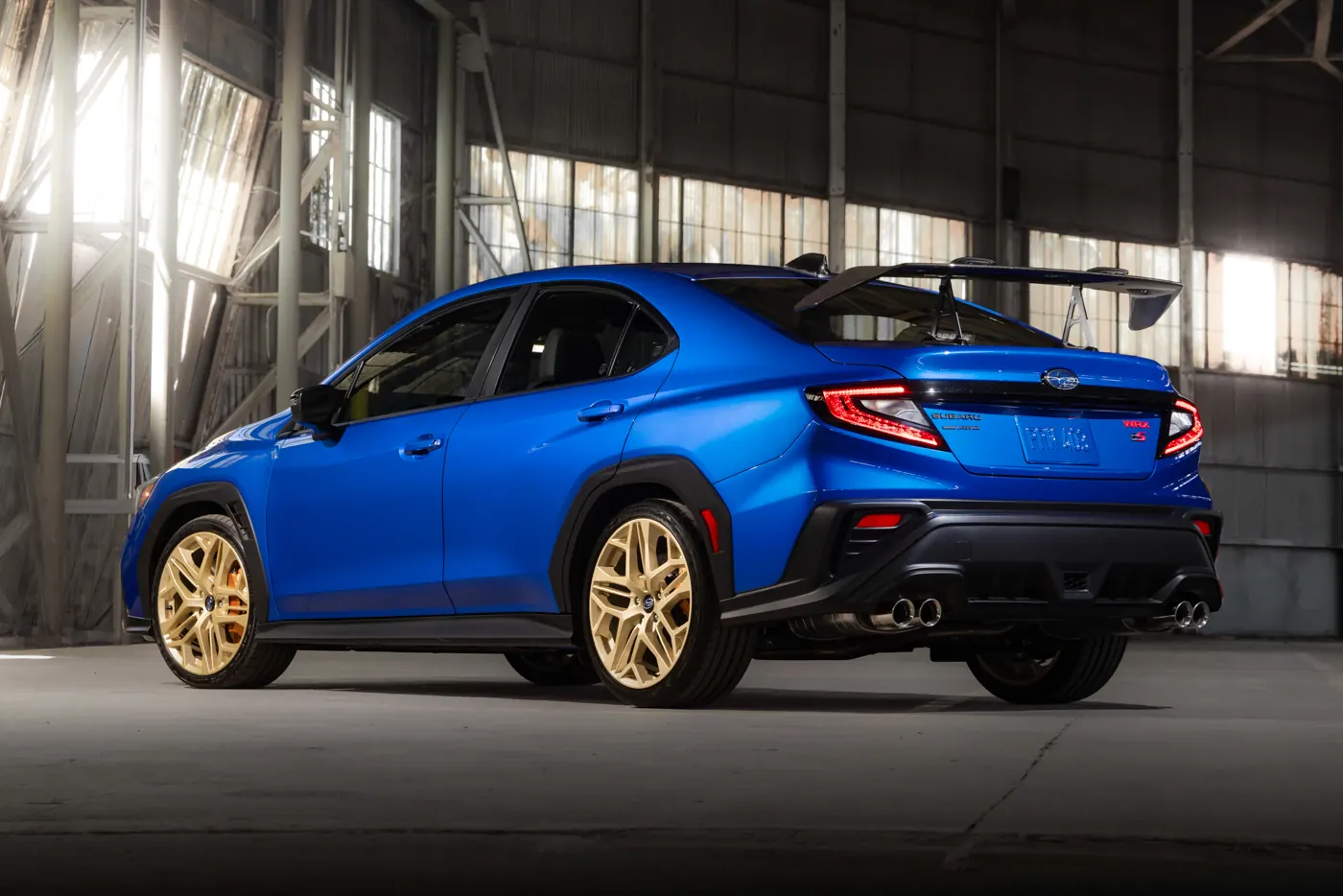 WRX GD25 rear three quarter WRC Blue
