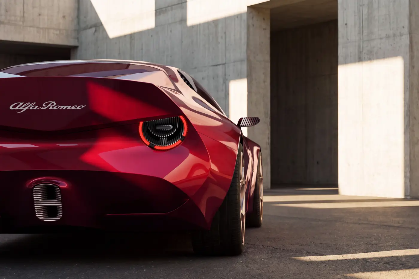 Alfa Romeo Cuorerosso rear detail close up
