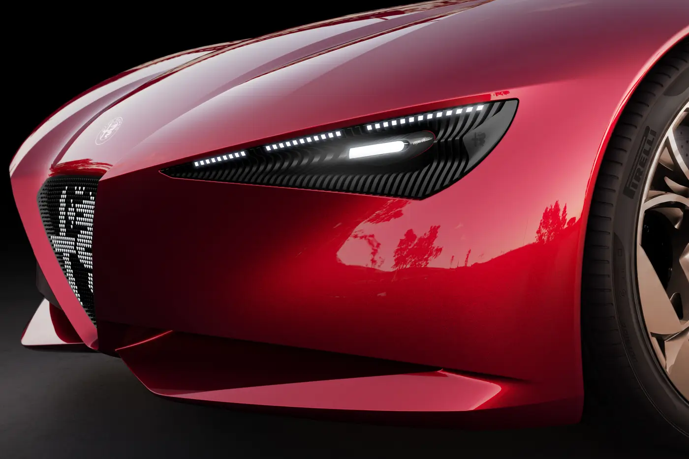 Alfa Romeo Cuorerosso front headlights