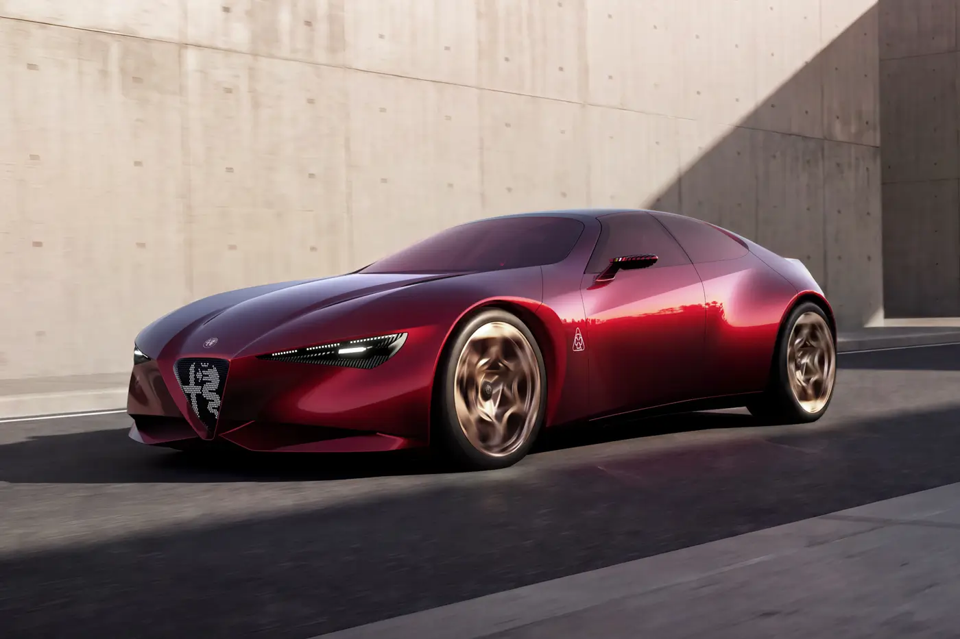 Alfa Romeo Cuorerosso front three quarter action