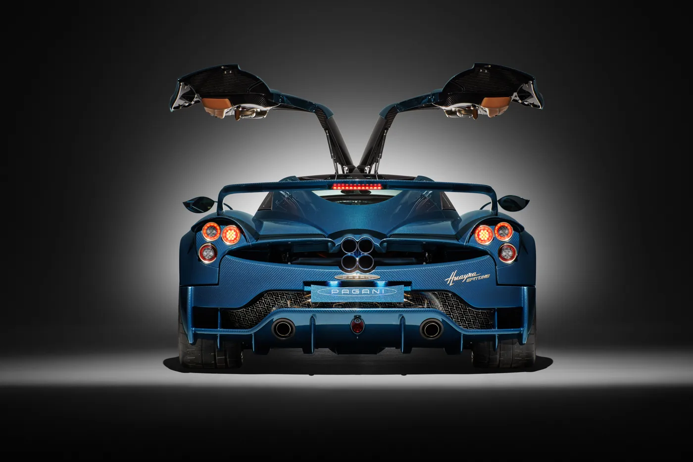 Pagani Huayra Epitome from the rear with both gullwing doors open
