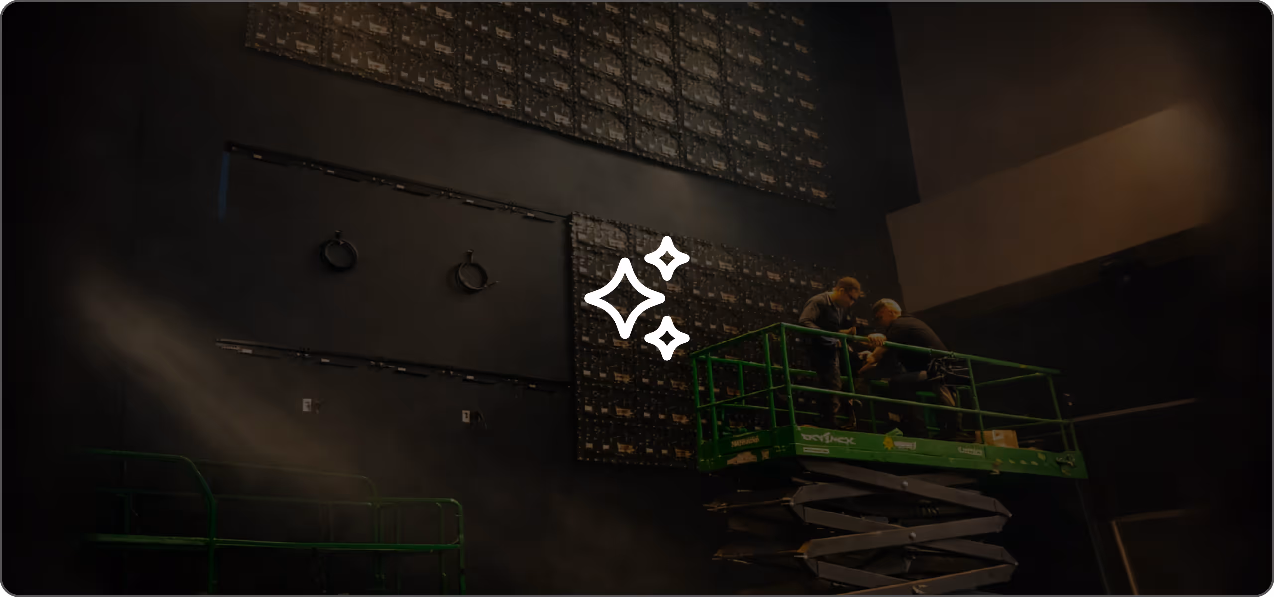 A couple of people that are on a lift.