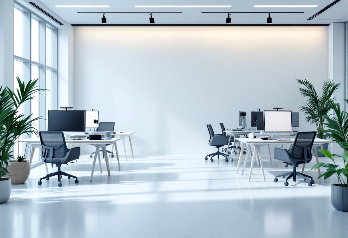 [background image] image of a busy tech company's office space (for an ai education tech company)