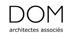 Logo de DOM architectes associés avec le texte en noir sur fond blanc.