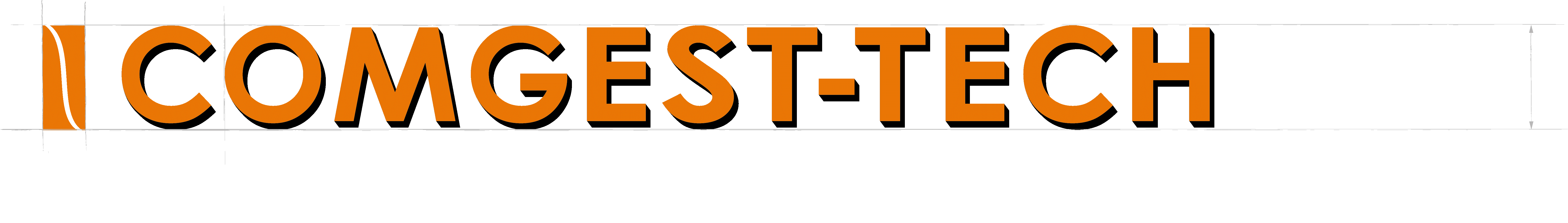 Logo COMGEST-TECH en lettres orange avec le mot EXPERTISES en blanc en dessous.