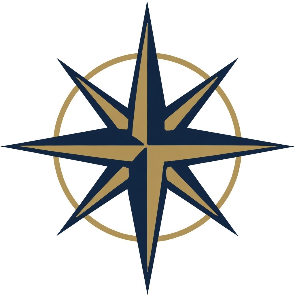 North star compass symbol representing Goalkeeper Guidance's mission of providing direction and clarity to goalkeepers