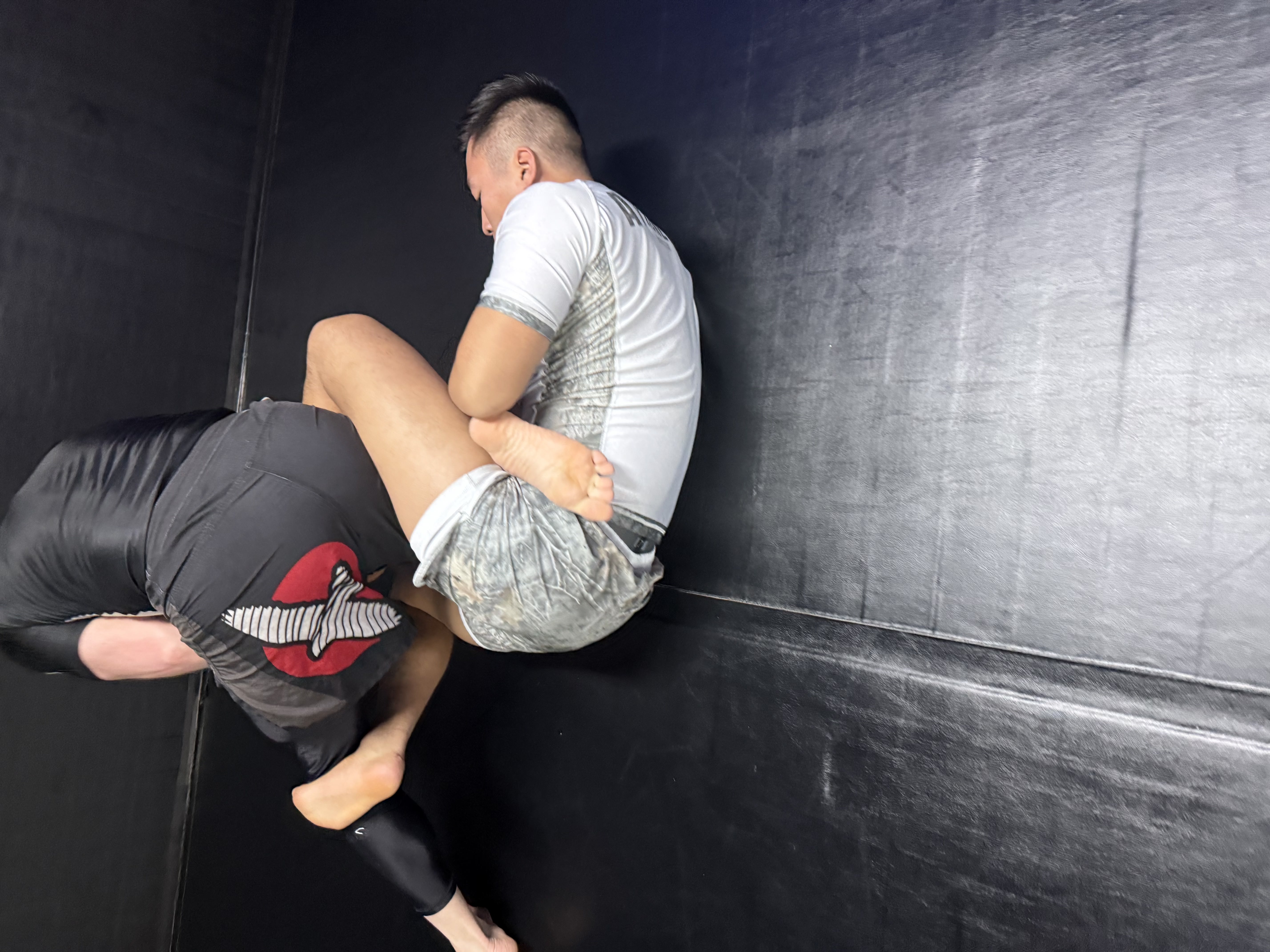 Students training Brazilian Jiu-Jitsu