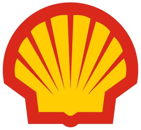 Gillette Wyomying Food Mart Shell company logo with a red outline and yellow scallop shell design.