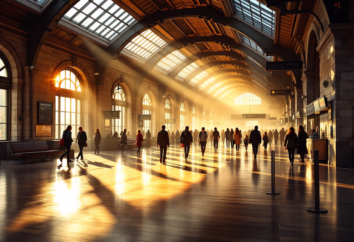 image of commuter train station