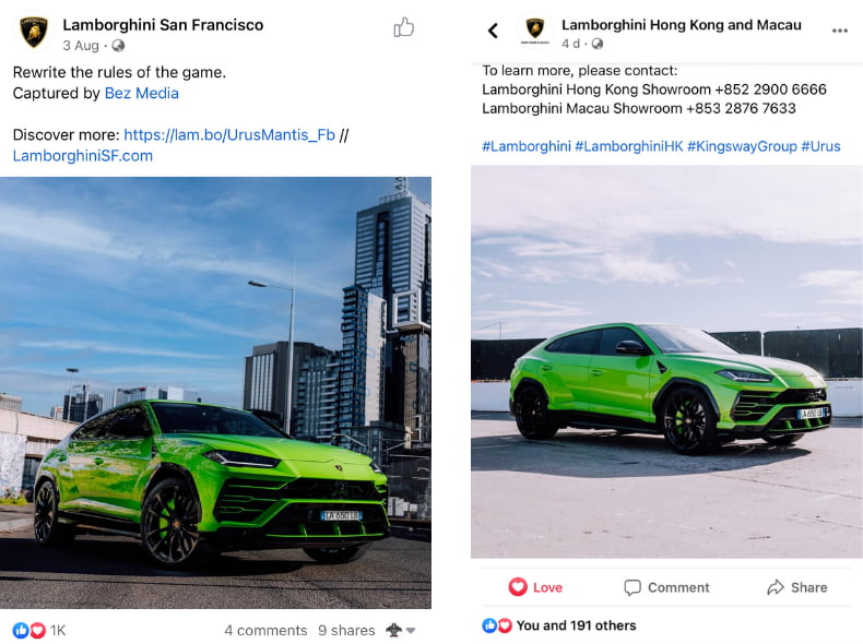 bez agency lamborghini facebook ads