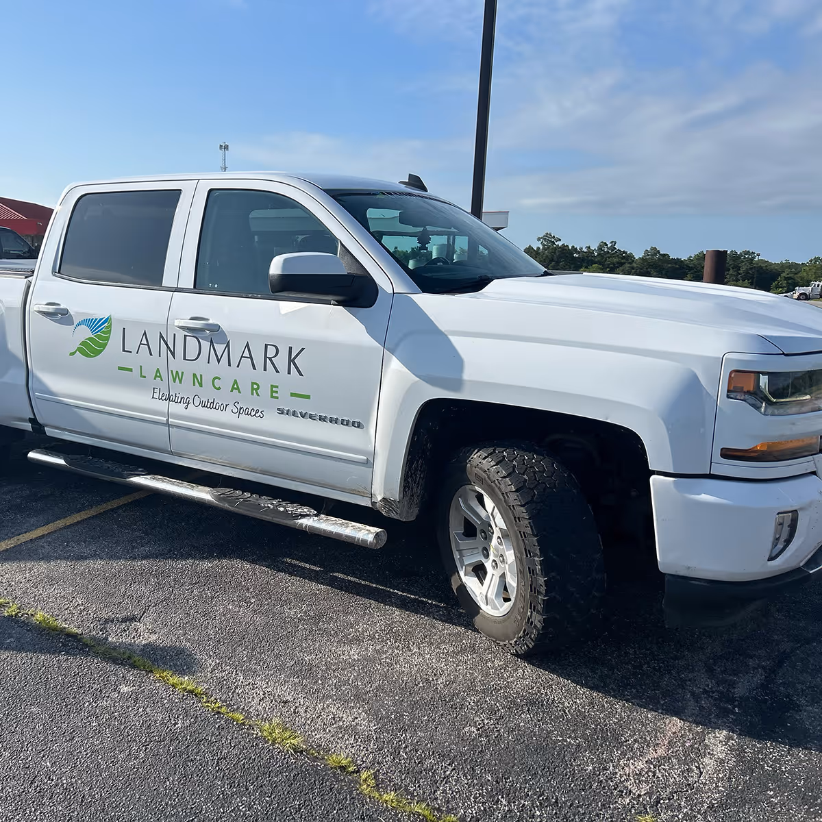 Landmark Lawncare service truck and equipment Missouri