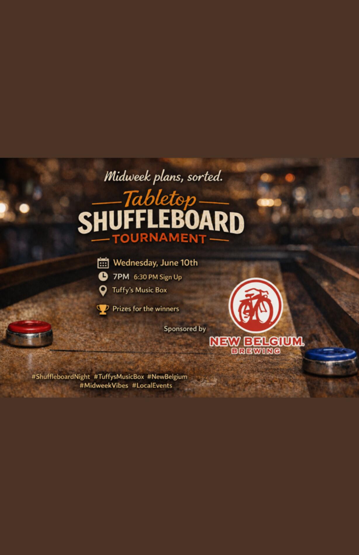 Shuffleboard Tournament sponsored by New Belgium