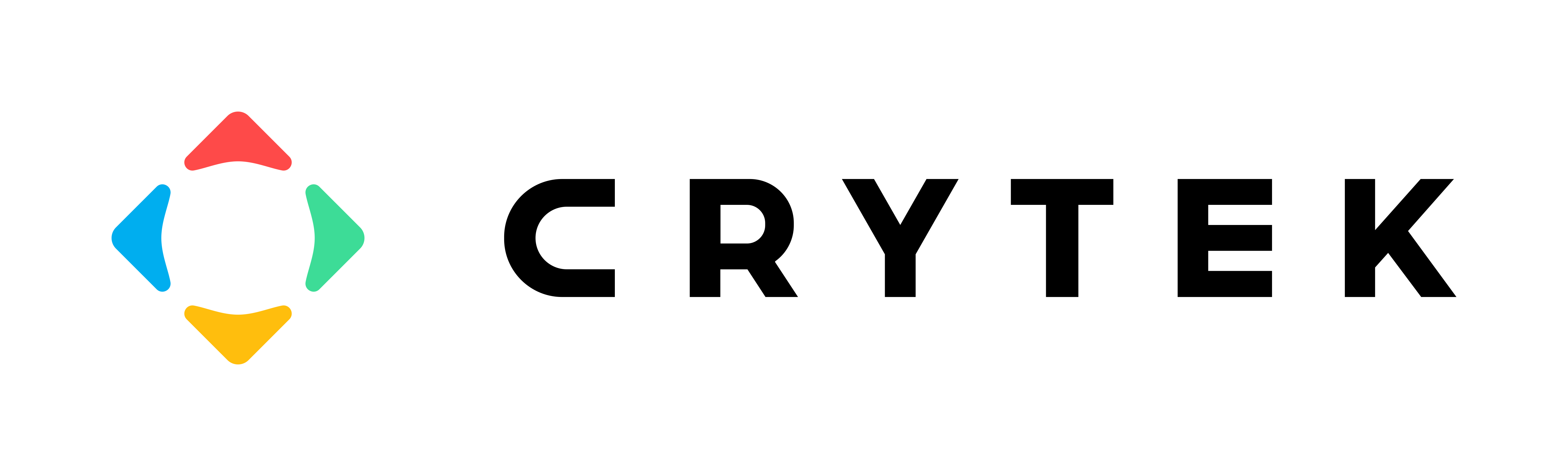 Colorful compass rose design with red, green, blue, and yellow arrow shapes next to the text 'Crytek'.