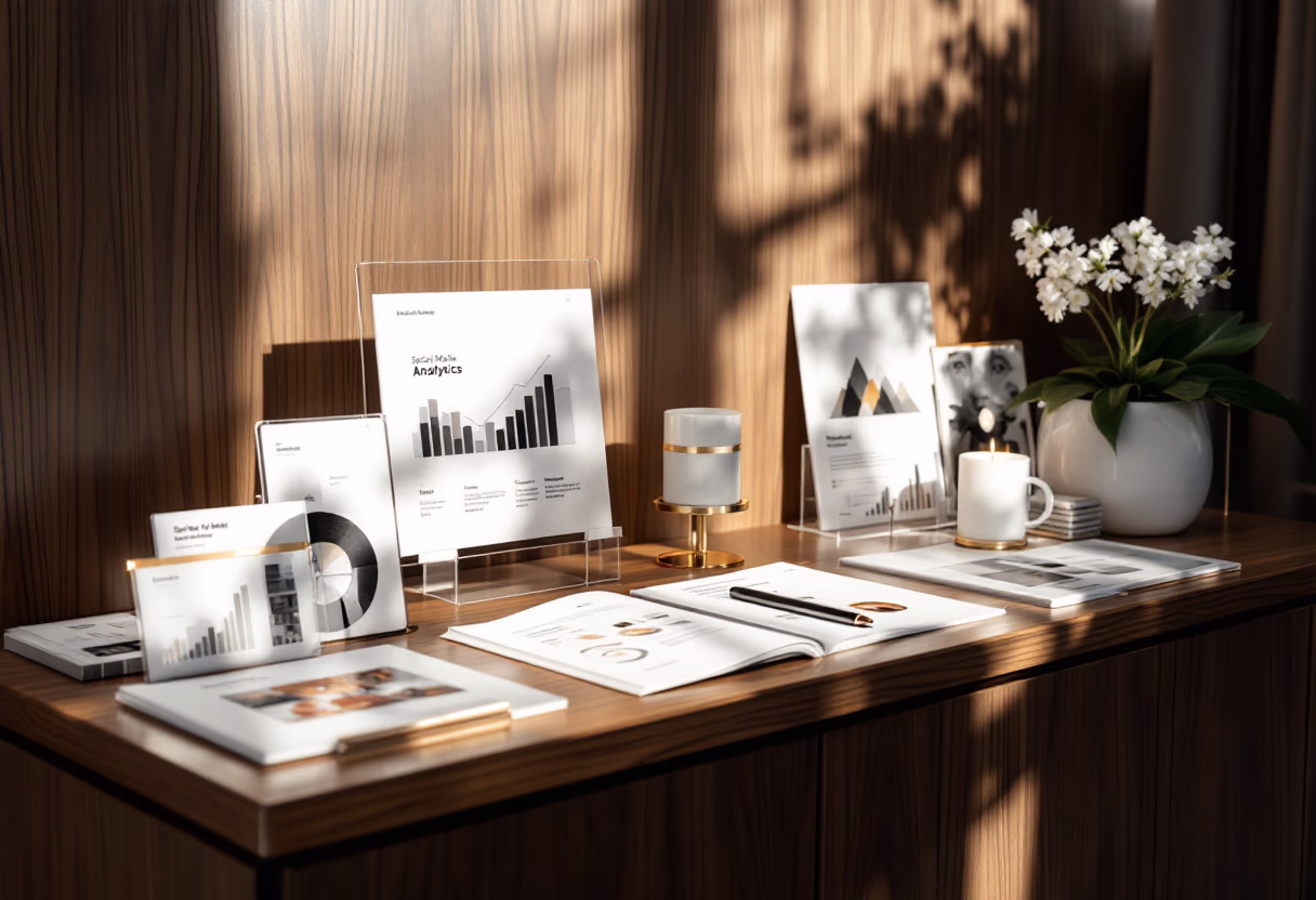 elegant social media strategy display