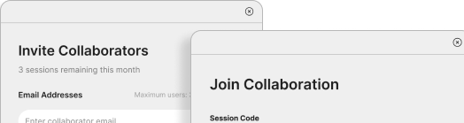 Collaboration panel with “Join Collaboration” UI elements