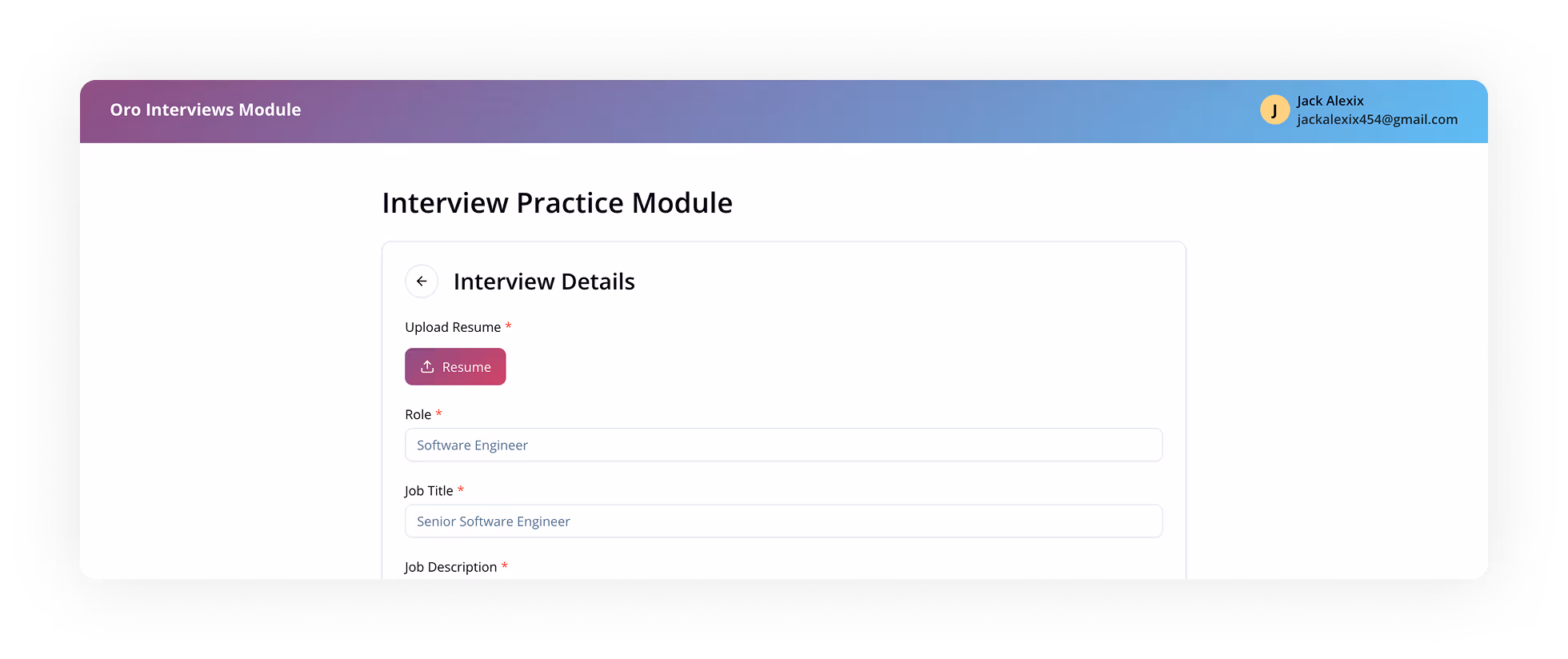 ORO AI Interview
wireframe interface