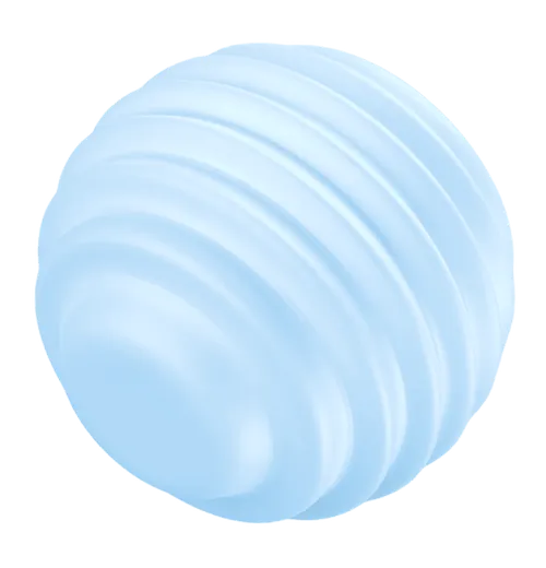 Blue spherical object with ridges, symbolizing innovation and technology in job search solutions.