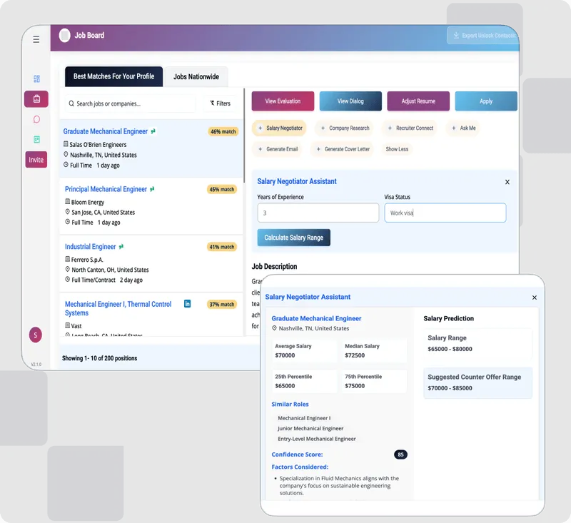 ORO AI Automated Job Search interface background with AI tools