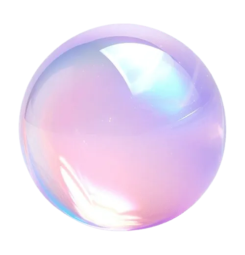 Colorful iridescent bubble representing creativity and personalization in AI-generated cover letters.