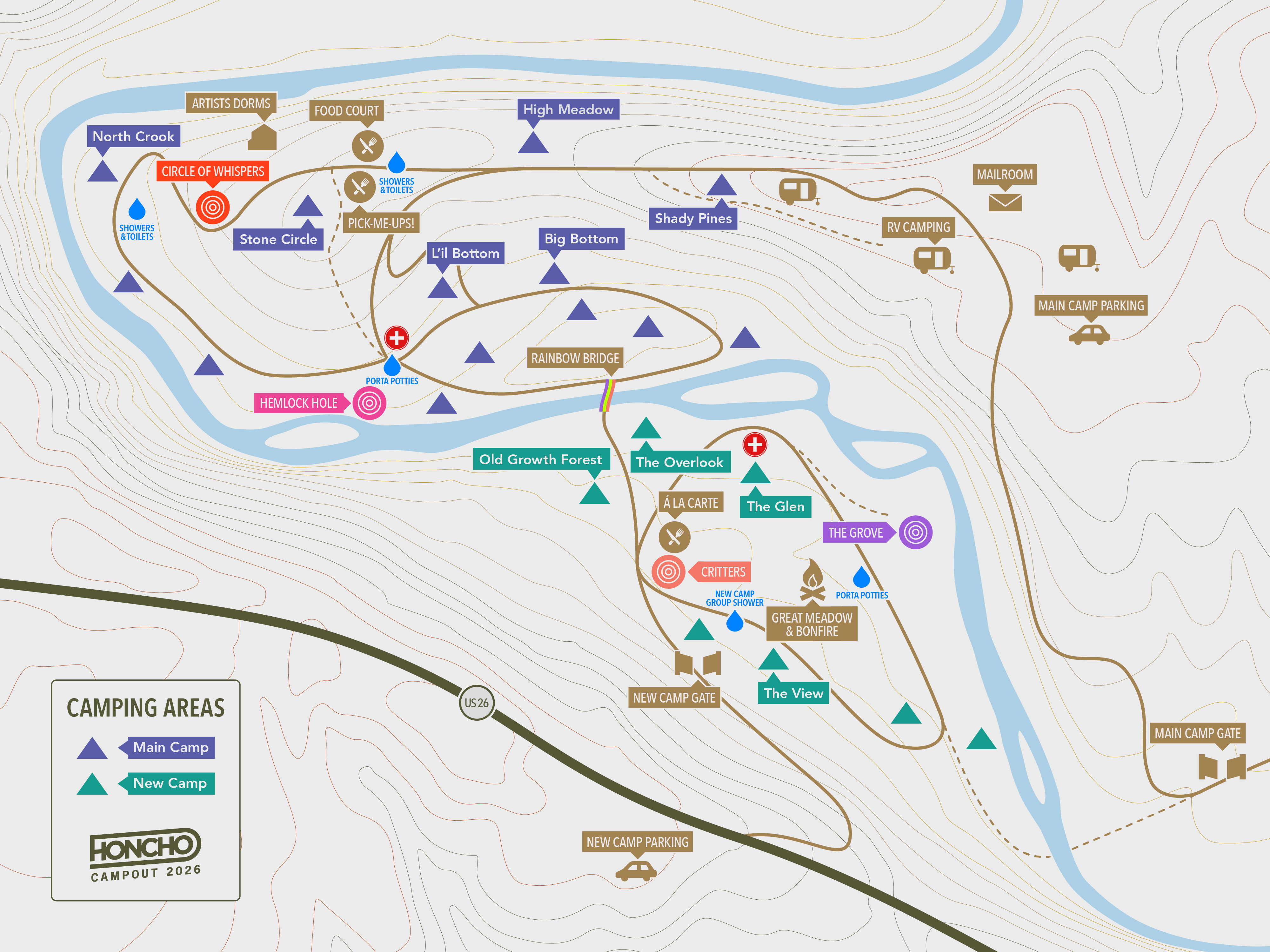 Map of Honcho Campout 2026