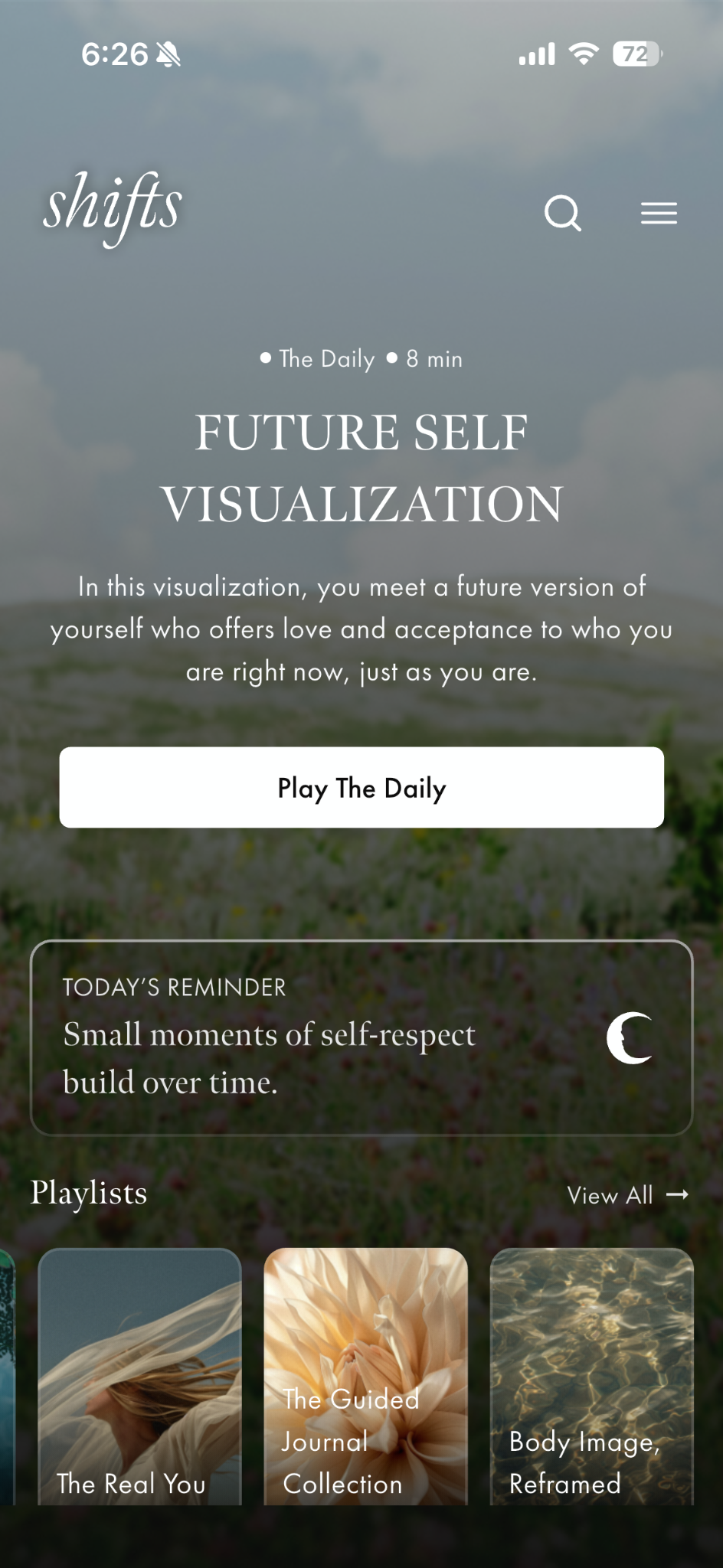 Shifts app home screen featuring Play The Daily