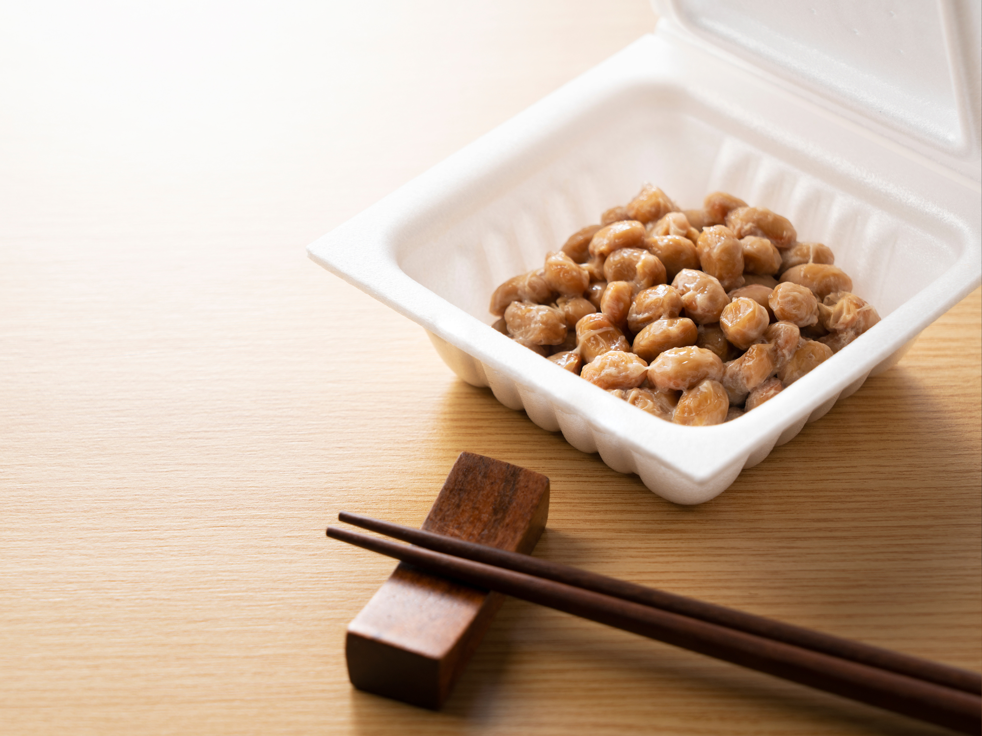 Natto with chopsticks