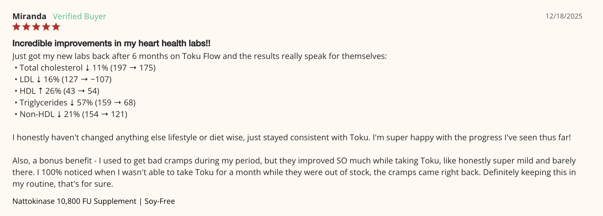 Toku Flow review - Incredible improvements in heart health labs