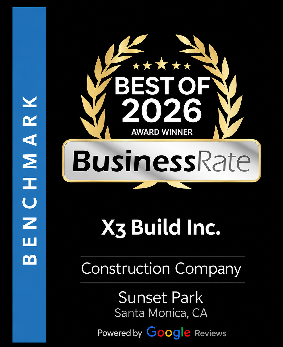 X3 Build Best Construction Company Award 2026 Santa Monica
