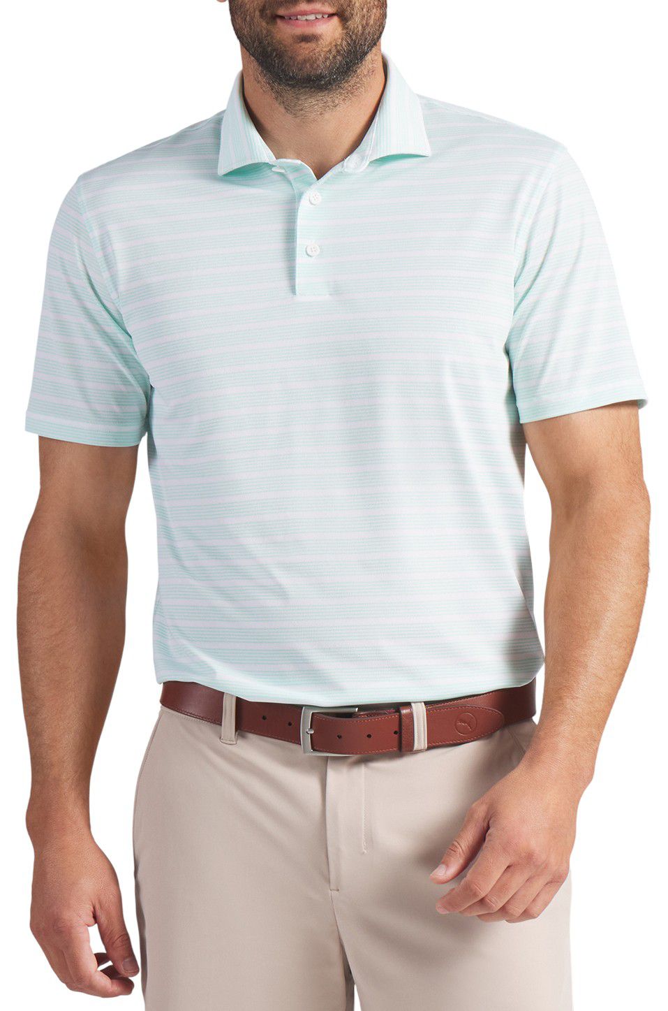 PUMA Men's Clubhouse Striped Golf Polo