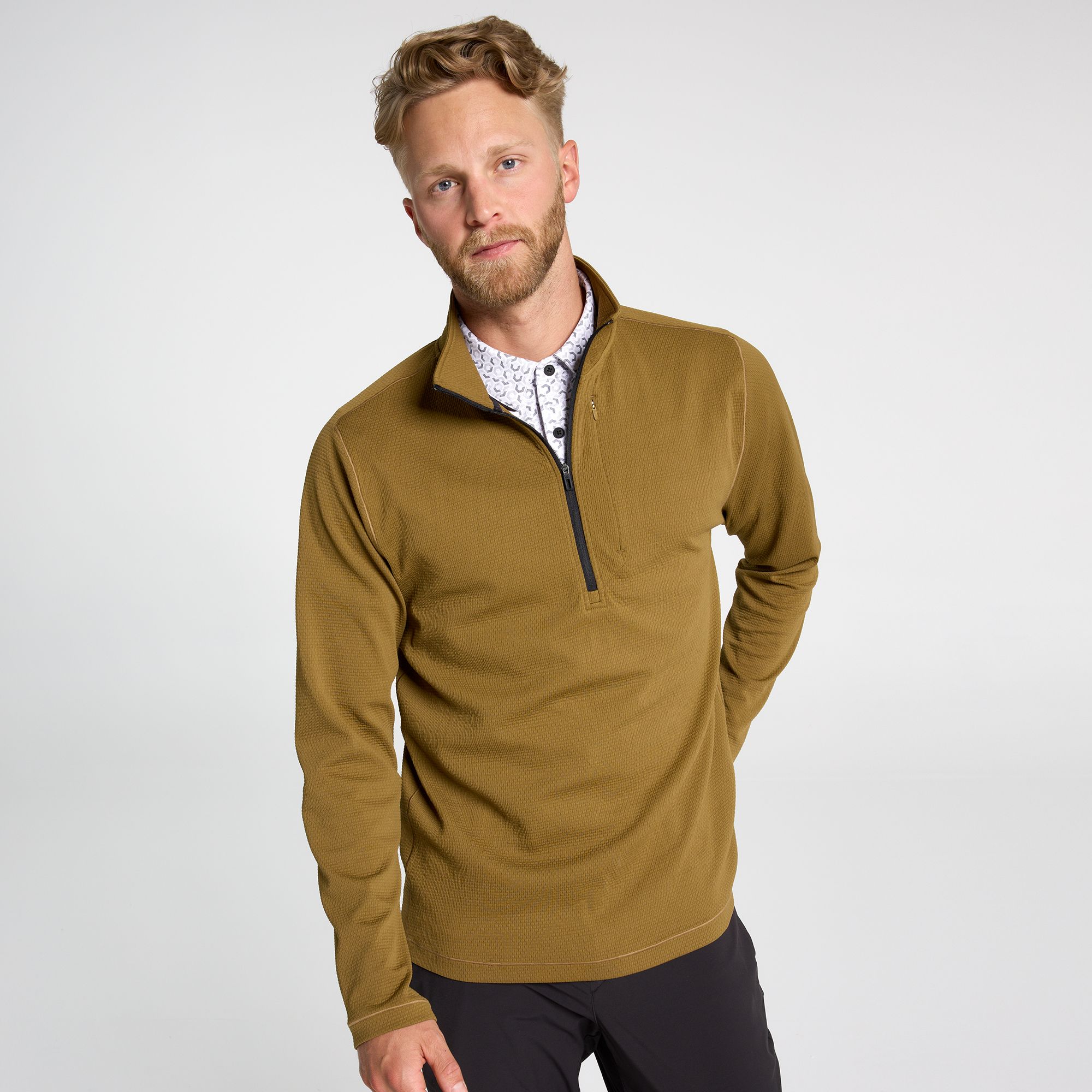 VRST Men's Element Textured 1/4 Zip Golf Pullover