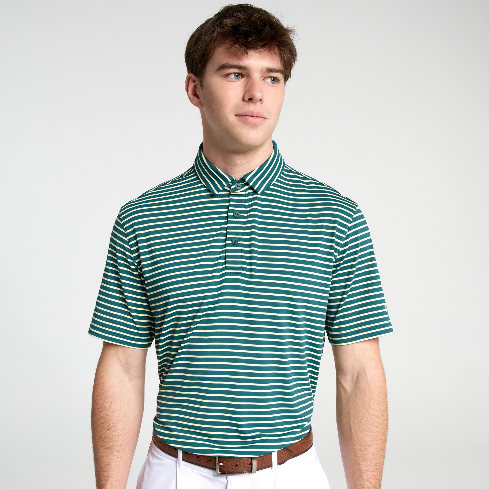 Walter Hagen Men's Performance 11 Bloom Tri-Stripe Golf Polo
