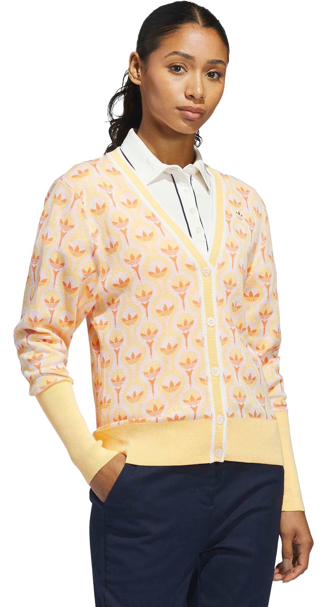 adidas Originals Women's All-Over Cardigan Golf Sweater