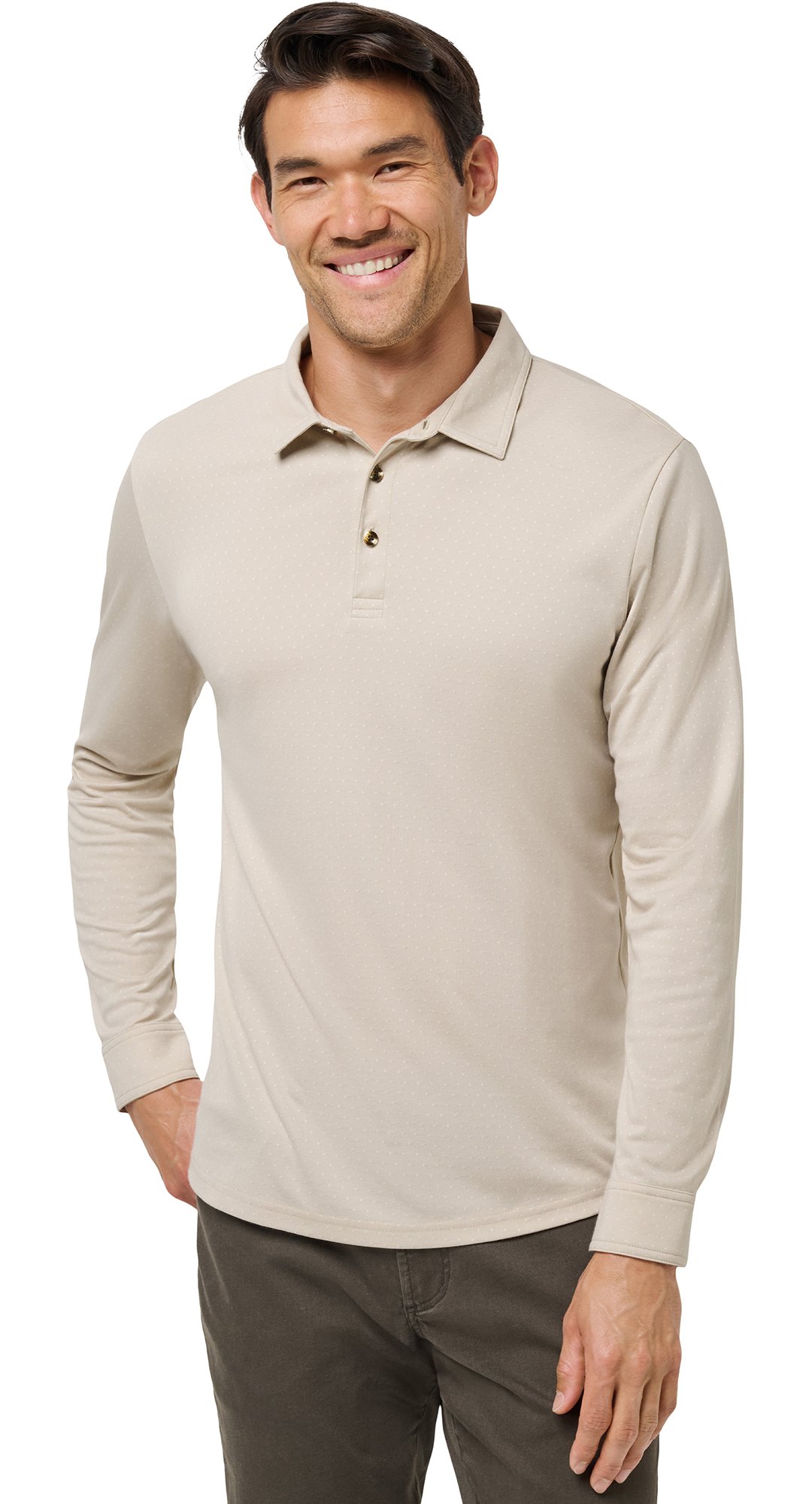 TravisMathew Men's Handsome Town Long Sleeve Golf Polo