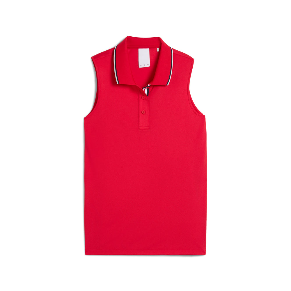 Women's Volition Tipped Sleeveless Golf Polo Strong