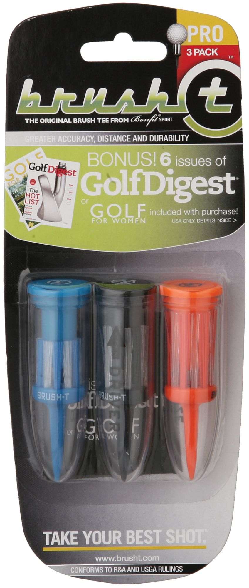 brush-t PRO Assorted Golf Tees - 3 Pack