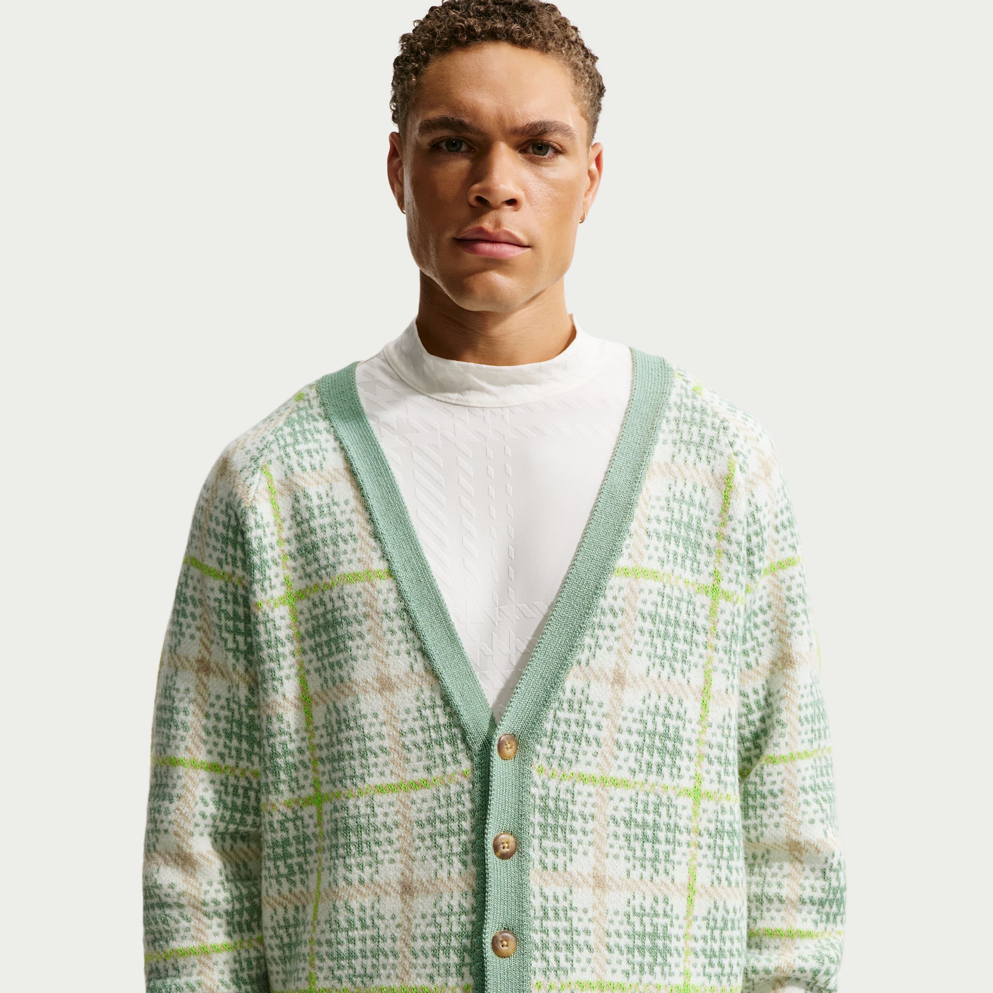 Nike Men's Tartan Loose Golf Cardigan