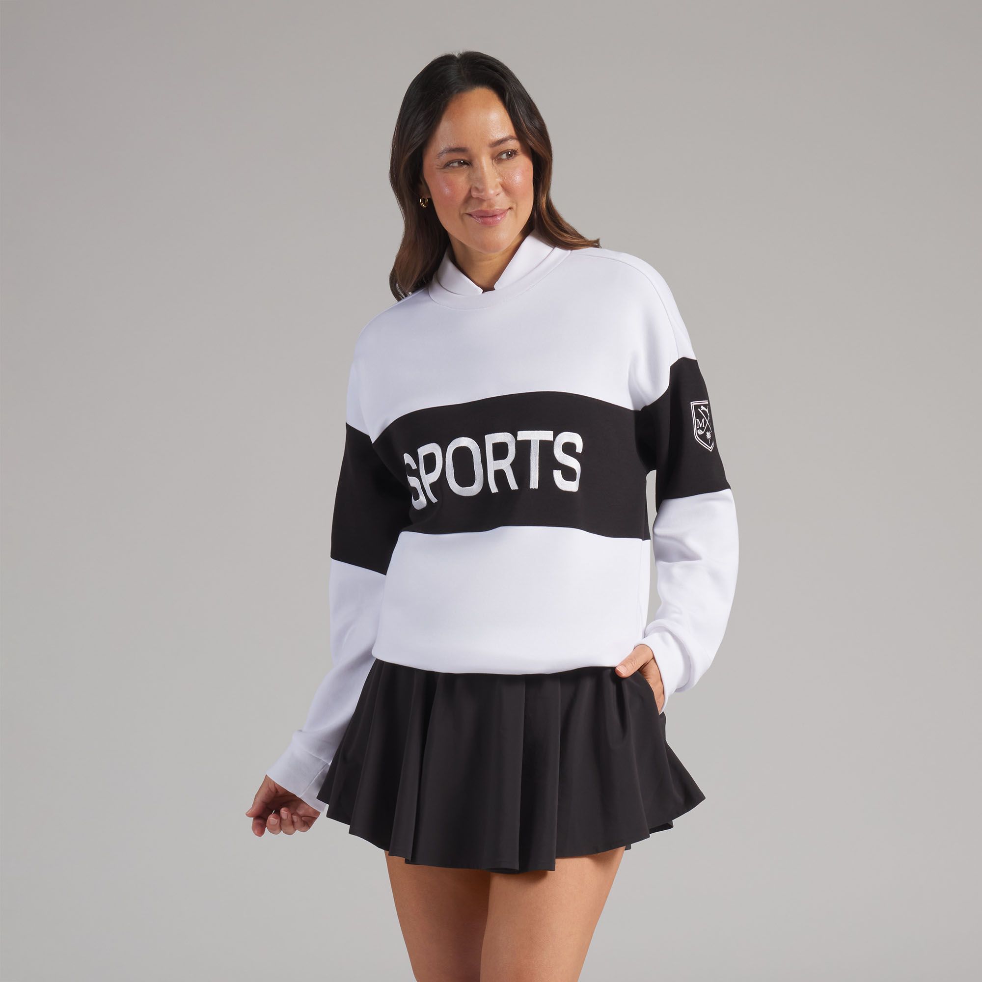 PUMA X MUMU Women's Sport CLOUDSPUN Fleece Golf Sweatshirt