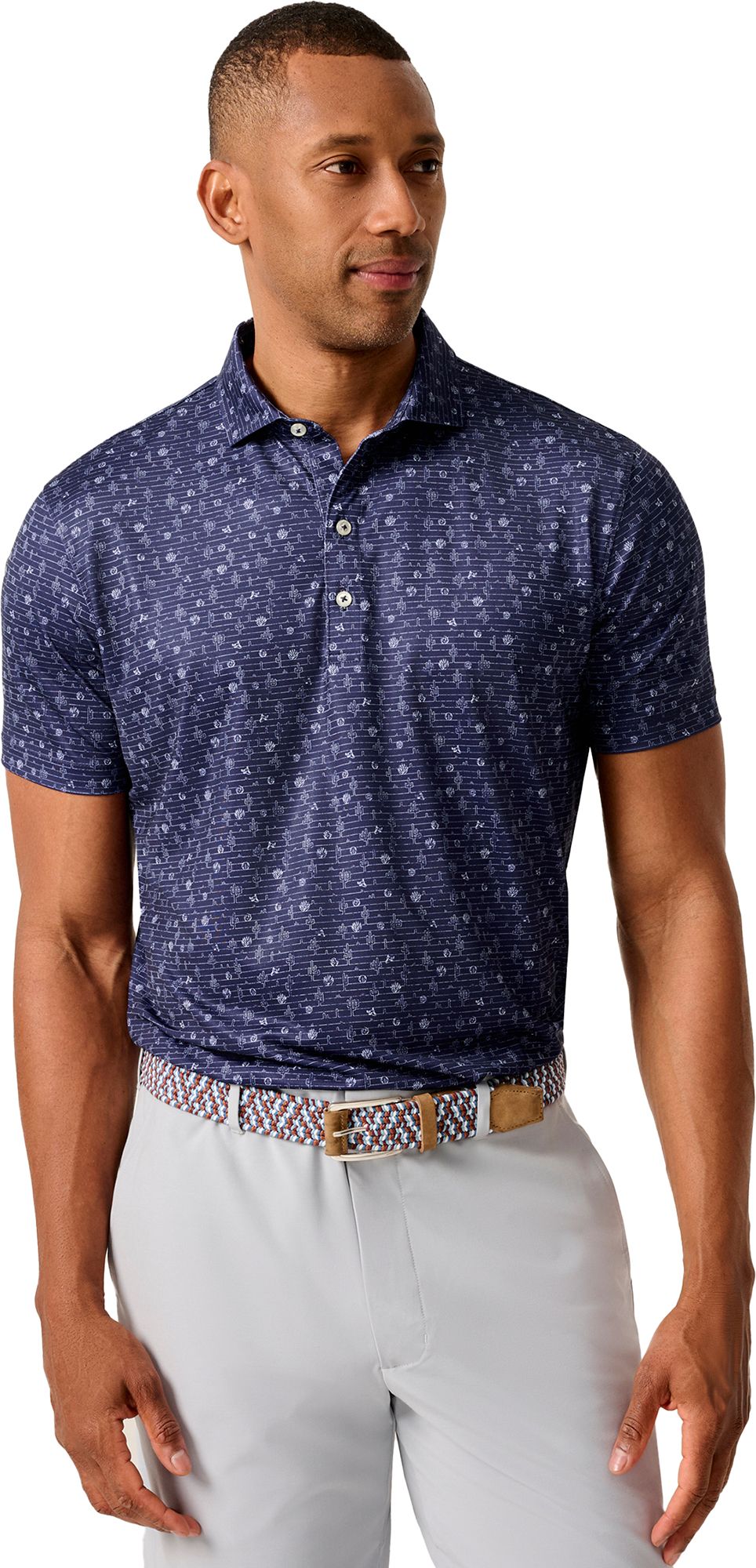 Johnnie-O Men's Tumbleweed Printed Performance Jersey Golf Polo