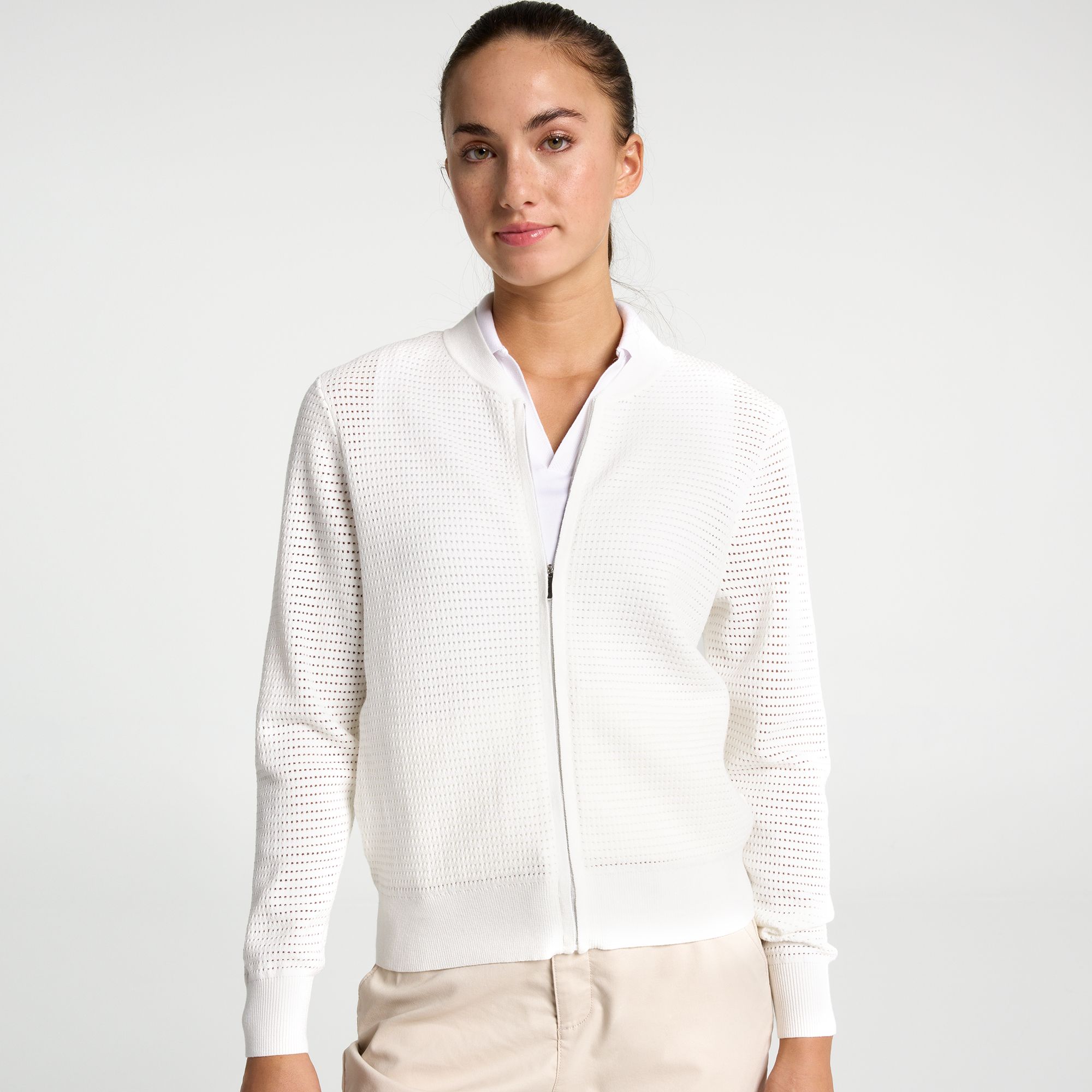 Walter Hagen Women's Clubhouse Full Zip Golf Sweater